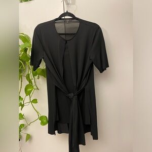 COS black tie front crewneck shirt small